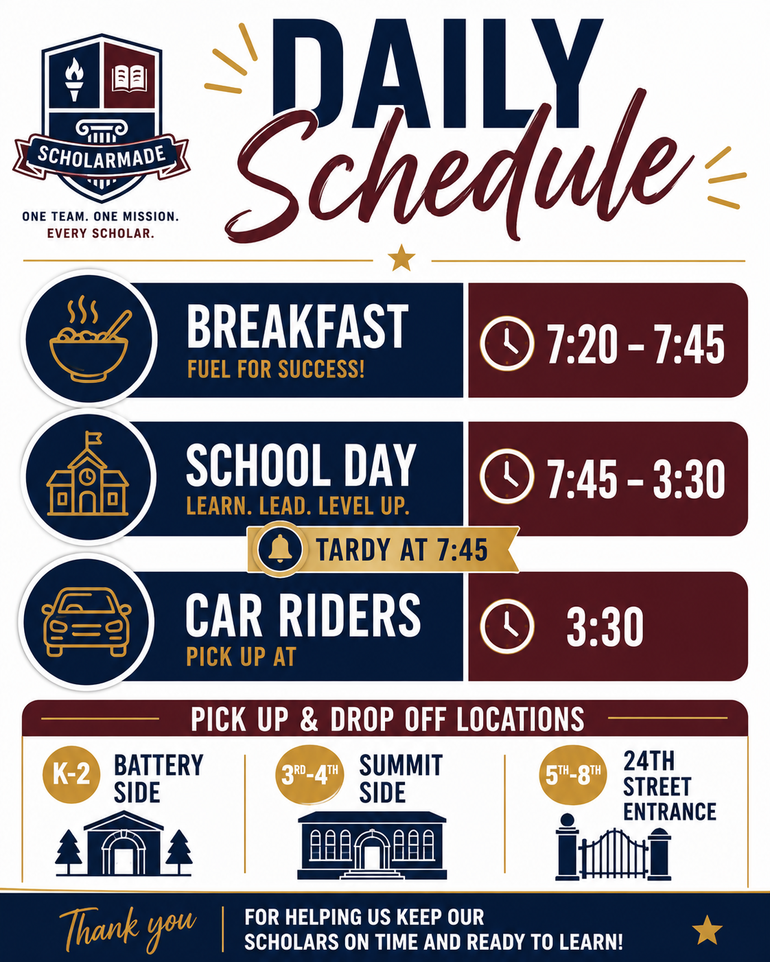 Daily Schedule 2026-27
